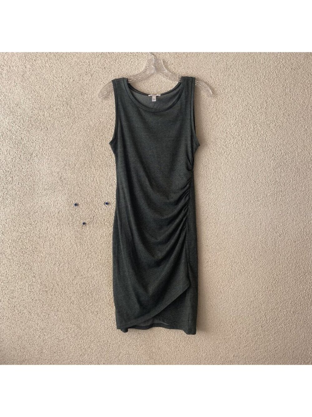 Leith Womens Dress Gray Sleeveless Ruched Bodycon Shirt Tank Casual Size Small